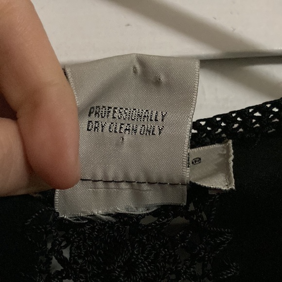 Imagio vintage womens 100% black leather jacket with rayon knit decoration sz XL - Picture 4 of 4